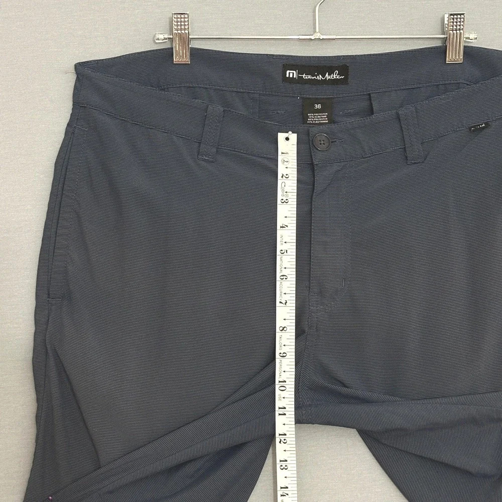TravisMathew Mens Navy Blue Micro Stripe Hybrid Golf Shorts Size 36 Stretch
